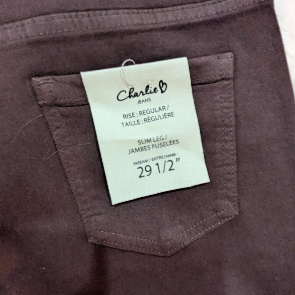 NWT Charlie B Cuffed Hem Twill Jeans - Mocha - Picture 8 of 10